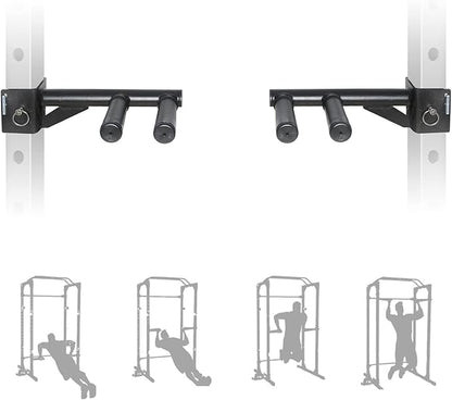 SYL Fitness Dip Bar Attachments for 2" x 2" or 3" x 3" Power Rack - Narrow & Wide Dips Double Handles (Patent Pending)