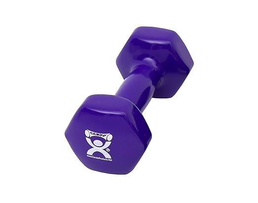 CanDo Vinyl-Coated Cast Iron Dumbbells, 7 lb., Pair, Purple