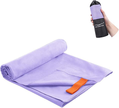 CHARS Microfiber Camping Towels Super Absorbent, Quick Dry Towel Sports Towel Beach Towel (63"x30") with a Carrying Bag Ultra Compact Gym Towel for Beach, Hiking, Travel, Gym, Pool, Yoga, Swimming