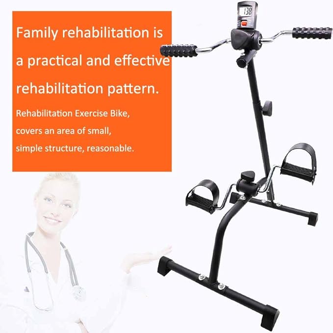 Pedal Exerciser Bike Hand Arm Leg and Knee Peddler Adjustable Fitness Equipment for Seniors, Elderly Home Pedal Exercise Bike for Total Body, with Gift Box & Monitor