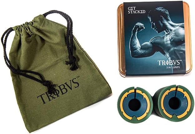 Tribus Thick Grips for Barbells Dumbbells | Thick Dumbbell Grips | Extreme Arms & Forearms Builder - Grip Strength | Superior Barbell Grip & Comfort for Weight Lifting.