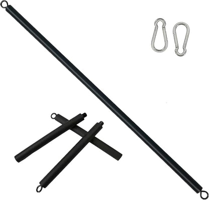 Resistance Band Bar, 41Inch Workout Bar for Home Gym Resistance Training Accessories Bar, Portable Detachable Pilates Bar, for Full Body Workout, with 2 Carabineer Clips, Black