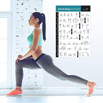 NewMe Fitness Workout Posters for Home Gym - Exercise Posters for Full Body Workout - Core, Abs, Legs, Glutes & Upper Body Training Program