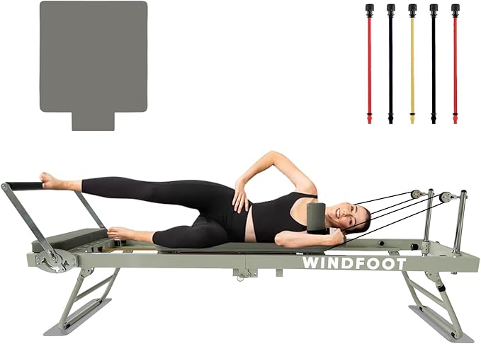 Foldable Pilates Reformer Workout Machine for Home and Gym 5 Color 300 lbs