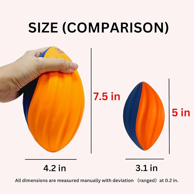 Macro Giant PU Foam Football, Spiral Football, 6 Inch, 5 Inch, Multi Colors, Kid Ball, Training Practice, Playground, Preschool, Parenting Activity