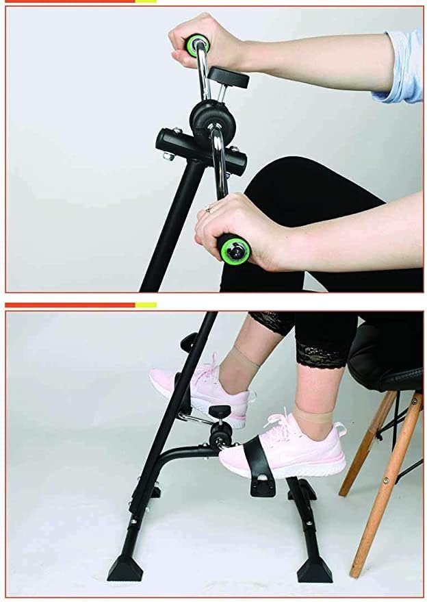 Pedal Exerciser, Hand Arm Leg and Knee Recovery Medical Peddler - Folding Adjustable Fitness Rehab Equipment for Seniors, Elderly Home Pedal Exercise Bike for Full Body