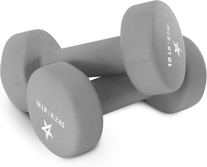 Yes4All Neoprene Coated Dumbbell Hand Weight Sets of 2 - Multiple Weight Options with 15 Colors, Anti-roll, Anti-Slip, Hexagon Shape