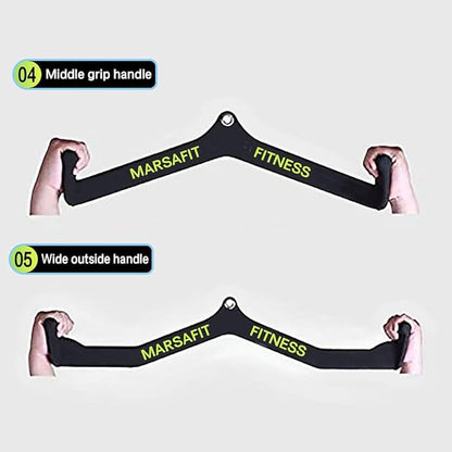 Home Gym Fitness Rowing T-bar V-bar Pulley Cable Machine Attachments, Bicep Curl Tricep Lat pulldown Bar Back Strength Training Handle Grips Lat Pull Down Bar Press Down Exercises