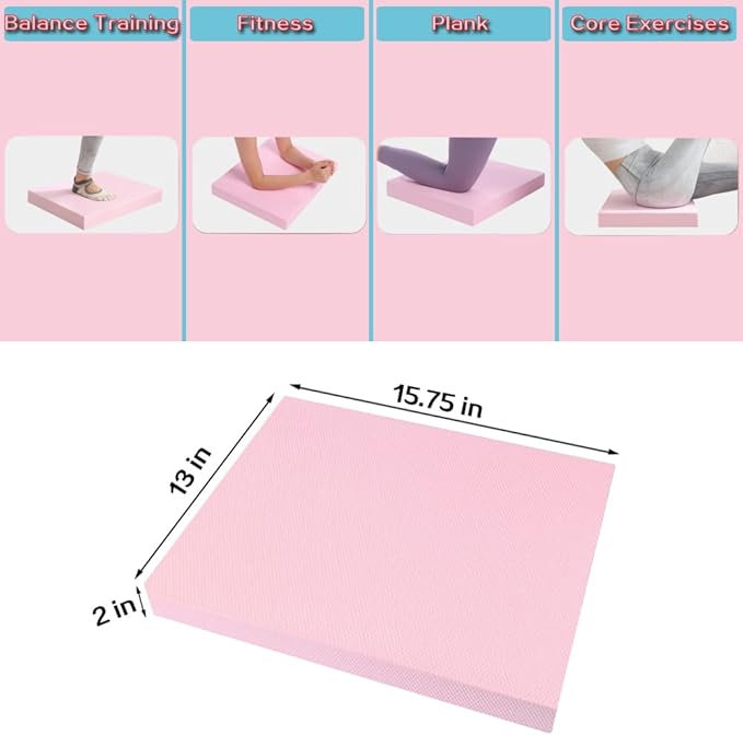 SPACETIM Pink Foam Balance Pad For Physical Therapy, Yoga, And Stability Training - Ideal For Women, Physiotherapy Patients, And Arthritis Relief