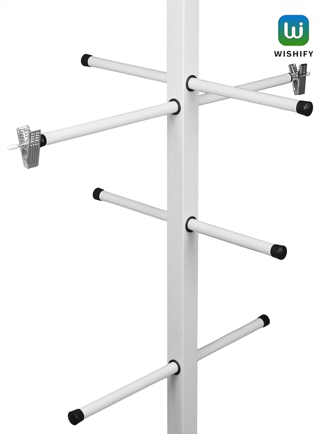 Hockey Gear Dryer Rack - Metal Sports Gear Storage Dry Rack for Drying and Storing Adult and Child Sports Equipment - 4 Additional Hanging Clips and Wrist Band Included