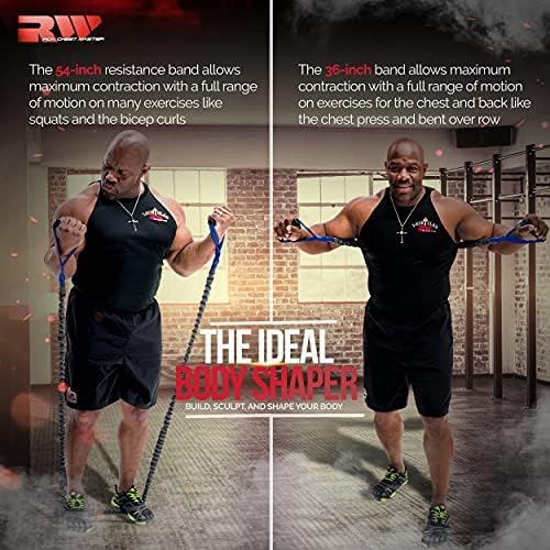 Ron Williams Resistance Bands with Handles & Protective Sleeves | Portable Full Body Workout Bands for Men & Women | Includes Exercise Training