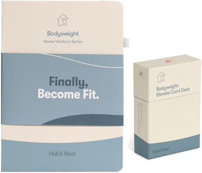 Bodyweight Transformation Journal and Elevate Exercise Cards. Complete Fitness System with Effective Bodyweight Exercises in a Card Deck. No Equipment Needed. #1 At home Fitness Journal/Fitness Planner for Women & Men.