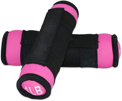 1 pound men and women weighing soft dumbbells while walking. Weight lifting with handles, used for walking, running, physical therapy, aerobic exercise,Suitable for family physical exercise. (pink)