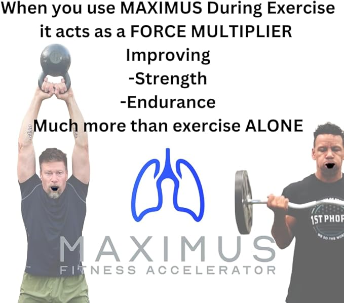 Maximus Fitness Accelerator | Breathing Trainer for Lungs Created & Studied by Experts | Lightweight 1oz Breathing Exercise Device for Improving Fitness & Strength | Trusted by Top Athletes