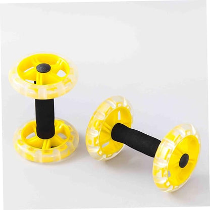 Kisangel Exercise Roller Weight Loss Equipment Exercise Abdominal Roller Ab Exercise Roller Hand Weights Dumbbell Yellow Fitness Exercise Device Fitness Wheel Wire Wheel