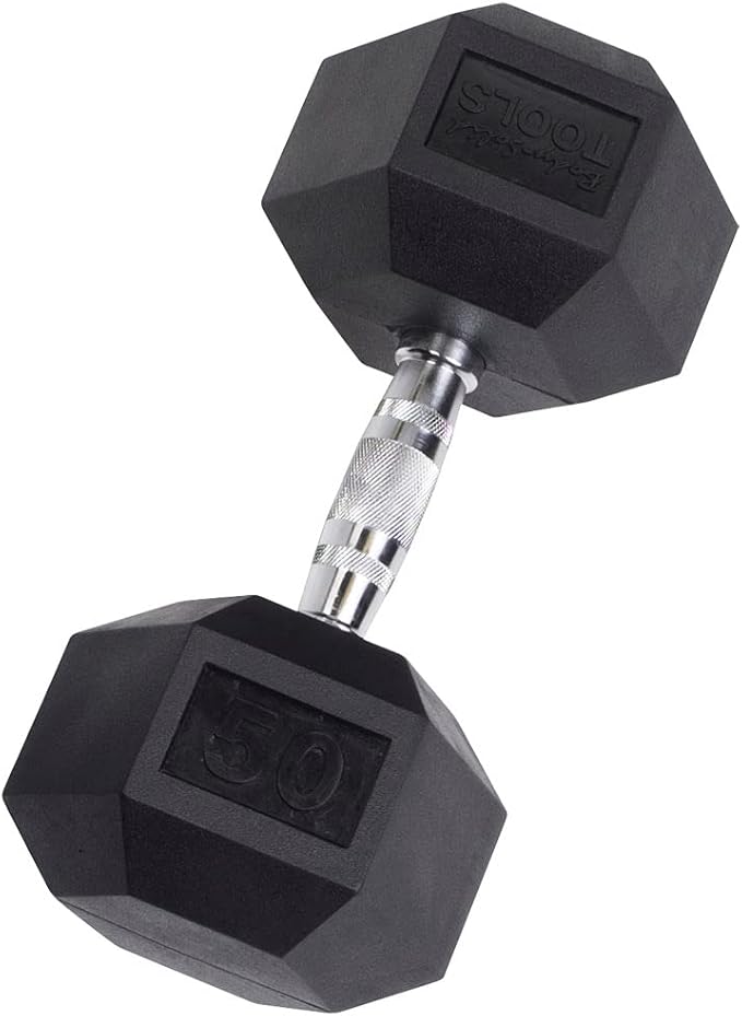 Body-Solid Rubber Coated Hexagon Dumbbells, Hand Weights For Men and Women, Weights Dumbbell for Strength Training, Body Building Home Gym Training Gear