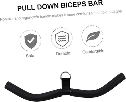 1pc Fitness Bar Lift Pulley System Pull down Biceps Bar Curling Bar Portable Bar Table Tension Supplies Heavy Duty Pulley Curl Bar Steel Fitness Equipment Accessories