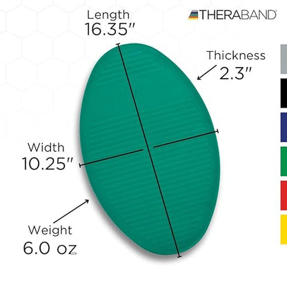 THERABAND Stability Trainer Pad, Beginner Level Green Foam Pad, Balance Trainer & Wobble Cushion for Balance & Core Strengthening, Rehabilitation, & Physical Therapy, Round Sport Balance Trainer