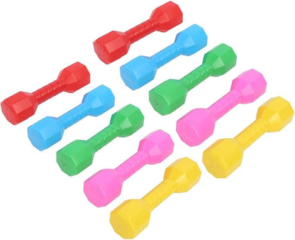 Kids Plastic Hand Dumbbells,plplaaoo 10Pcs/Set Dumbbells for Children, Home Gym Exercise Barbell, Children Exercise Fitness Sport Toy Gift