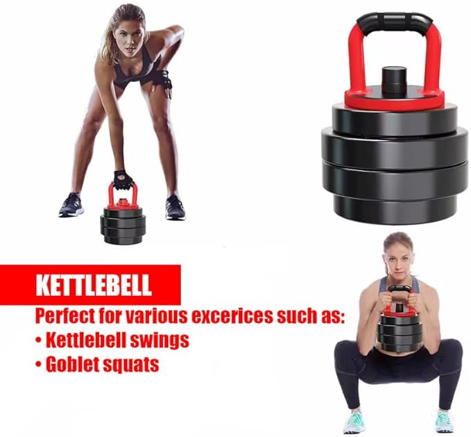 NEW Adjustable Dumbbells/Barbell/Kettlebell/Push-Up Stand - 22lb/33lb/44lb/66lb/88lb, 10kg/15kg/20kg/30kg/40kg - Home Gym Equipment for Men and Women