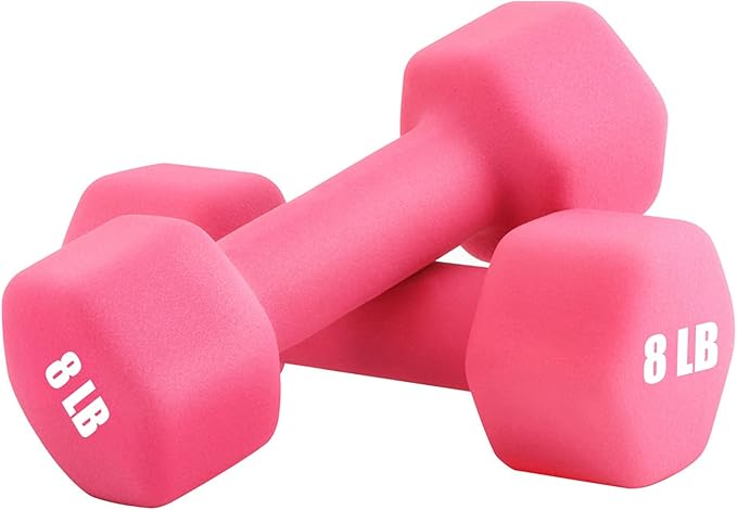 Portzon Weights Dumbbells 10 Colors Options Compatible with Set of 2 Neoprene Dumbbells Set,1-15 LB, Anti-Slip, Anti-roll, Hex Shape