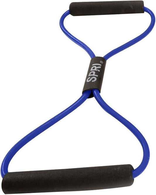 SPRI Ultra Toner Figure 8 Resistance Band with Padded Handles great for Stretch, Exercise, Fitness Training, Yoga, Resistance Weights, Therapy, Gym or Home Workout Equipment (Light Resistance 10lbs.)