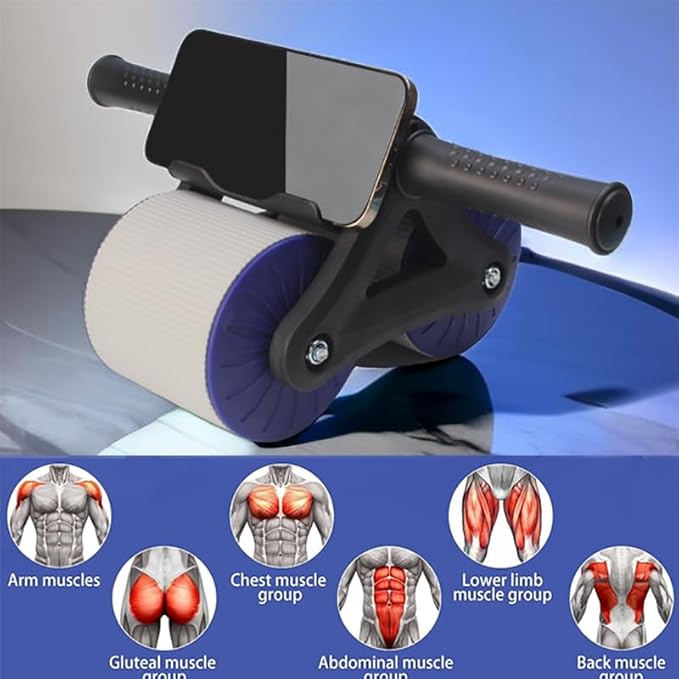 Automatic Rebound Abdominal Wheel, Ab Roller Wheel with Automatic Rebound Assistance Resistance Springs Ergonomic Handle, Ab roller with elbow support, Abdominal exercise roller, Ab Wheel Roller for