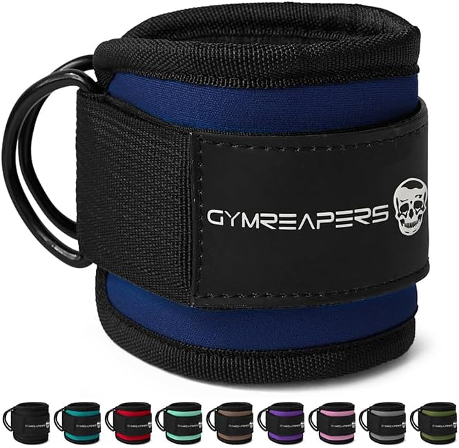 Gymreapers Ankle Straps (Pair) For Cable Machine Kickbacks, Glute Workouts, Lower Body Exercises - Adjustable Leg Straps with Neoprene Padding