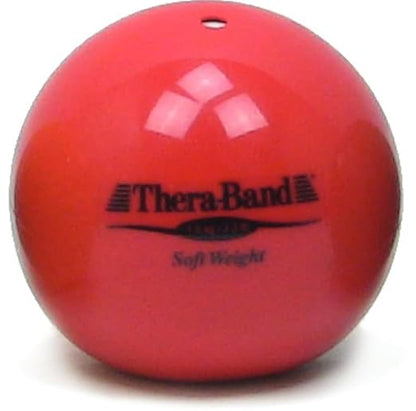 THERABAND Soft Weight, 4.5" Diameter, Weighted Balls for Baseball, Weighted Balls for Softball, Hand Held Ball Shaped Isotonic, Shoulder Strength, Rotator Cuff & Throwing Trainer, Red, 3.3LB