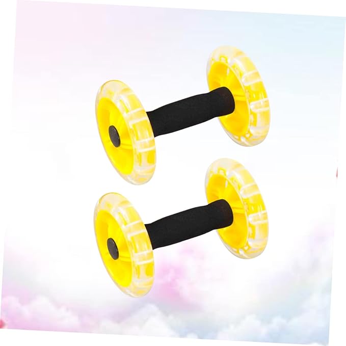 Kisangel Exercise Roller Weight Loss Equipment Exercise Abdominal Roller Ab Exercise Roller Hand Weights Dumbbell Yellow Fitness Exercise Device Fitness Wheel Wire Wheel