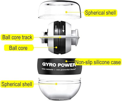 Auto Start Wrist Gyro Ball, Gyroscopic Wrist Booster and Forearm Exerciser for Bones and Muscles of The Arms Wrists with LED Lights.