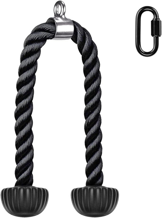 SELEWARE Tricep Rope W/Rubber Ends Cable Machine Attachments 28”/36” Universal