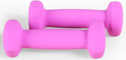 Signature Fitness Neoprene Dumbbell Hand Weights, Anti-Slip, Anti-roll, Hex Shape Colorful, Pair or Set with Stand