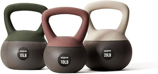 Soft Kettlebells with Cushioned Impact-Resistant Base and Anti-Slip, Wide-Grip Handle for Home Workouts, Weightlifting, and Personal Training