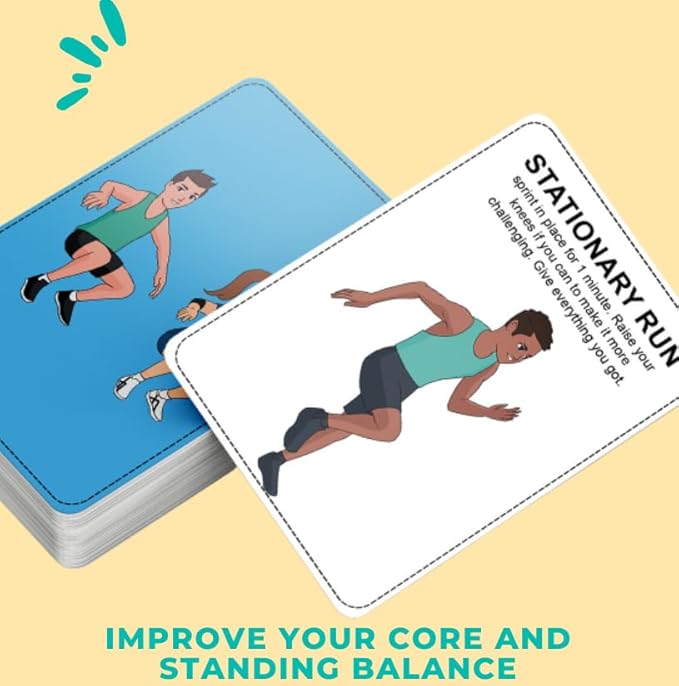 Balance Training Aid Cards: Great Training Drills for Better Stability and Movement. Core Strength Equilibrium Exercise Fitness Deck for Full-Body Exercises Balance Core Fitness