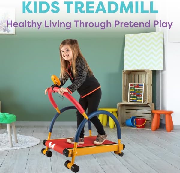 Kids Treadmill - Self Propelled Workout Tread Mill for Indoor Play Gym - Kids Exercise Equipment for Boys and Girls Ages 3 and Up by Hey! Play!