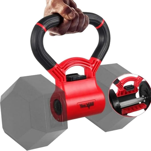 Yes4All Kettlebells Grip, Dumbbell Grip Handle, Convert Dumbbells into Kettlebell for Home Gym, Kettlebell for Weights Plate