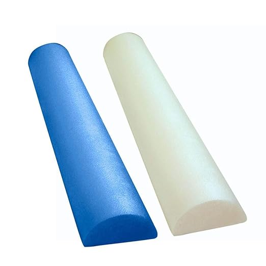 CanDo Slim White PE Foam Rollers for Exercise, Fitness, Muscle Restoration, Massage Therapy, Sport Recovery and Physical Therapy for Home, Clinics, Professional Therapy 3" x 12" Half-Round