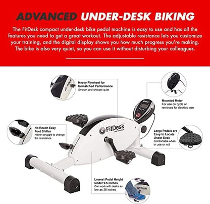 FitDesk Under Desk Bike Pedal Machine with Magnetic