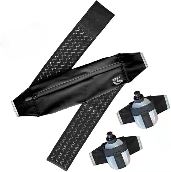 Attach&Run Belt, slim fitness belt and water-proof waist bag, night reflector for training, ARKY