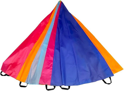 SPINFOX Play Parachute 6FT, 10FT, 20ft Play Parachute with Handles Multicolored Parachute for Kids, Kids Play Parachute for Indoor Outdoor Games Exercise Toy