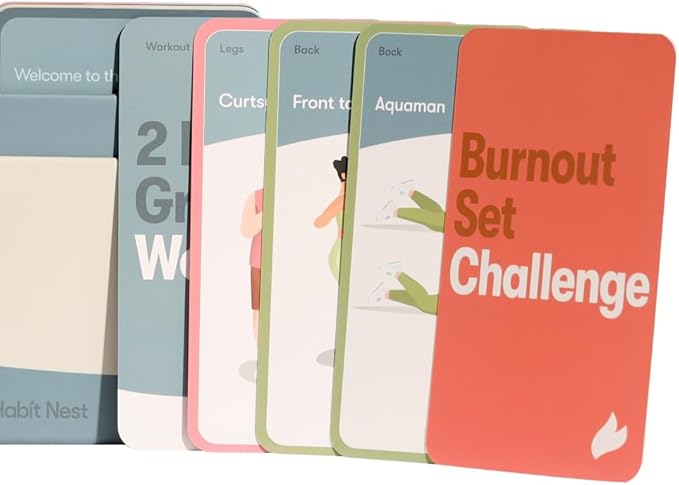 Bodyweight Elevate Exercise Cards: Home Workout Series Card Deck - Comprehensive At-Home Fitness System with 65 Exercises, 8 Bonus Challenges, and 4 Unique Workout Formats.