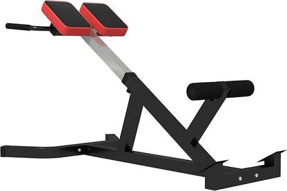 Soozier Roman Chair Back Extension Machine, Height Adjustable Hyperextension Bench with Dip Bars, Multi-Functional for Back, Core, Arms and Whole-Body Training