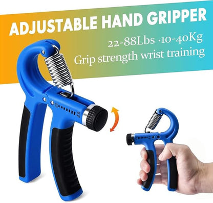 Grip Strength Trainer 7 Pack Adjustable Hand Gripper, Finger Stretcher Resistance Extensor Bands, Finger Exerciser, Grip Strength Ring & Stress Ball, Hand Grip Strengthener, Black