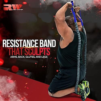 Ron Williams Resistance Bands with Handles & Protective Sleeves | Portable Full Body Workout Bands for Men & Women | Includes Exercise Training