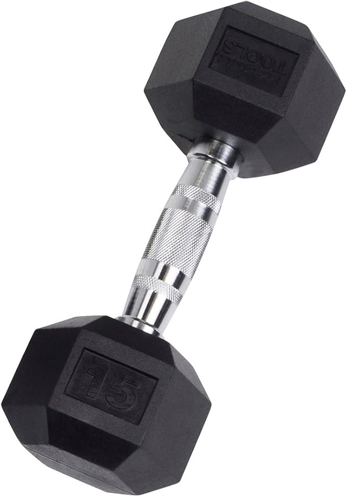 Body-Solid Rubber Coated Hexagon Dumbbells, Hand Weights For Men and Women, Weights Dumbbell for Strength Training, Body Building Home Gym Training Gear