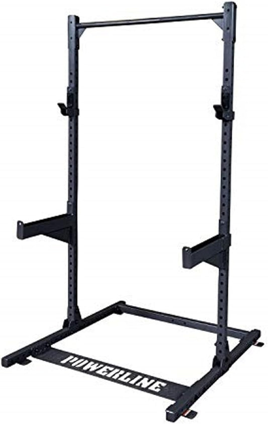 Body-Solid Powerline (PPR500) Half Rack - Compact Power Cage with J-Cups & Safety Spotter Arms for Home Gym Strength Training