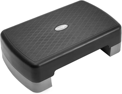 Yes4All 18.9" Aerobic Exercise Step Platform with 2 Risers, Adjustable Height Workout Stepper 3" 5.1" for Home Gym