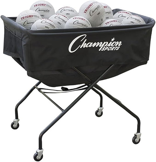 Champion Sports Volleyball Cart with Wheels, Premium Volleyball Equipment and Accessories