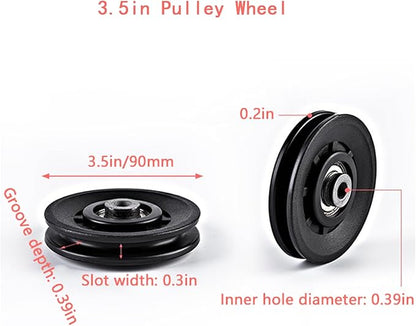 Gym Bearing Pulley Wheels - Choose Your Size (3.5" or 4.5") - Wearproof Nylon Bearing Pulleys for Cable Machines - Universal Fitness Equipment Replacement Parts